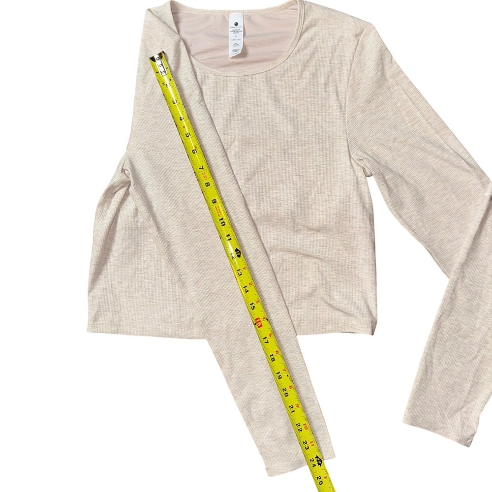 Yogalicious Heavenly Rib Kathleen Crop Long Sleeve Top Nacreous Cloud L LSY92868 - Picture 8 of 12